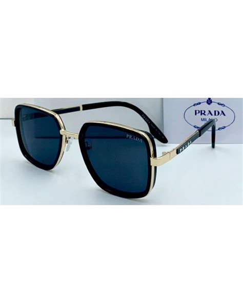 prada black gold sunglasses